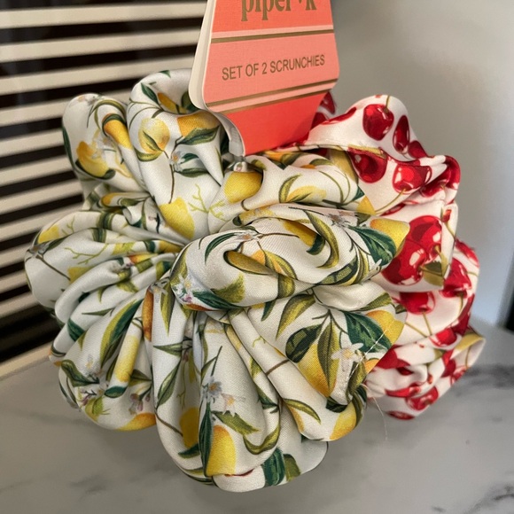 Piper K Lemon and Cherry Scrunchies Set - Picture 3 of 4